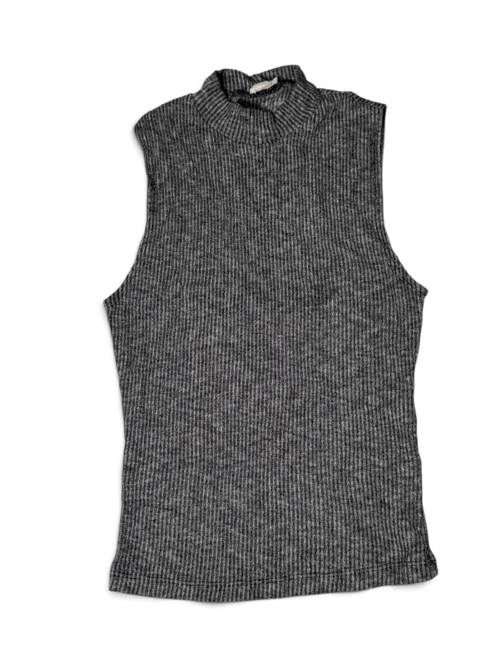 Garage Grey Mock Neck Knit Tank Top - Xsmall